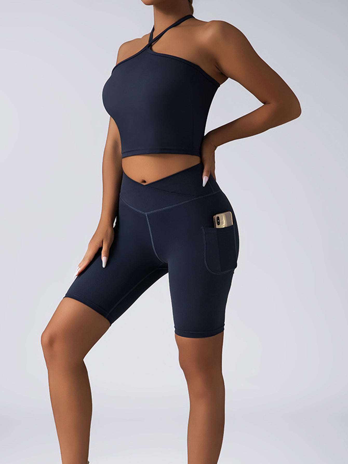 Womens Two Piece Lounge Short Sets Casual Spring Outfits With Pockets - Fashion-booth