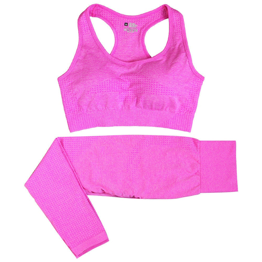 2PCS Yoga Set Women Vitality Seamless Gym Set High Waist Fitness Crop  2PCS Yoga Set Women Vitality Seamless Gym Set Fashion-booth