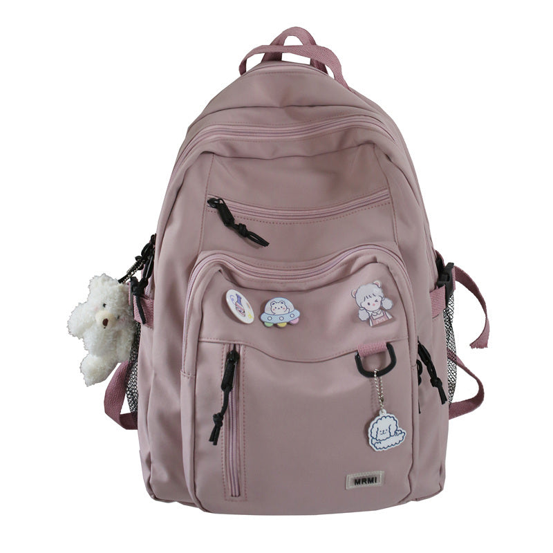 Backpack School Bag Girls Students Schoolbag High Capacity Multi-pocke Backpack School Bag Girls Students Schoolbag High Capacity Multi-pocket Design Bags Fashion-booth