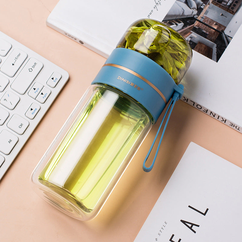 Glass Water Bottle With Tea Infuser Filter Tea Separation Double Wall  Tea Infuser Filter Tea Separation Double Wall Glass Bottle Leakproof Fashion-booth