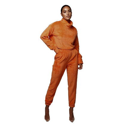 American sports suit, orange silver fox velvet, autumn winter collection