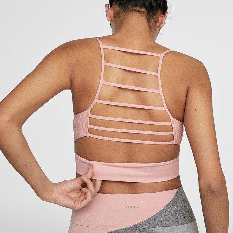 Open-back striped sports bra Open-back striped sports bra Fashion-booth