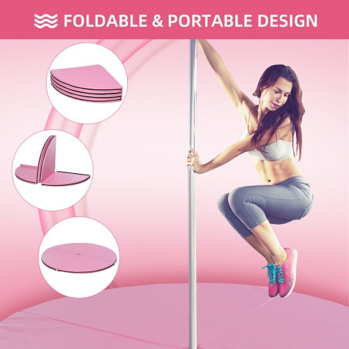 Soozier Pole Dance Mat, 2T X 5W Folding Pole Dance Mat For Home, Lightweight And Foldable, Pink - Fashion-booth