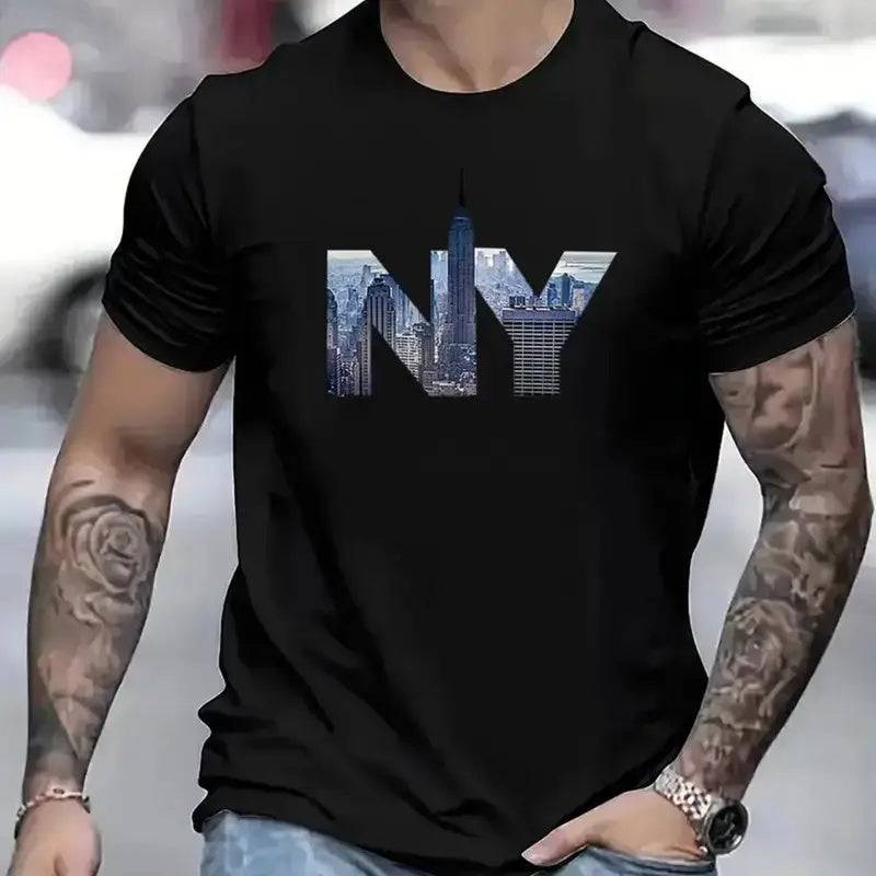 Men's Printed Short-sleeved T-shirt - Fashion-booth