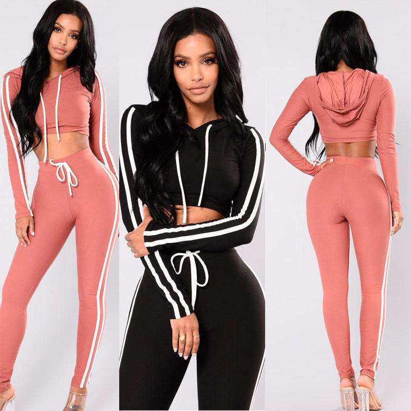 Women Ladies Tracksuit Crop Hoodies Sweatshirt Pants Sets Slim Wear Ca Women Ladies Tracksuit Crop Hoodies Sweatshirt Pants Sets Slim Wear Casual Suit Fashion-booth