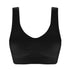 Plus size seamless bra for women with pads, black, 5XL 6XL, wireless design.