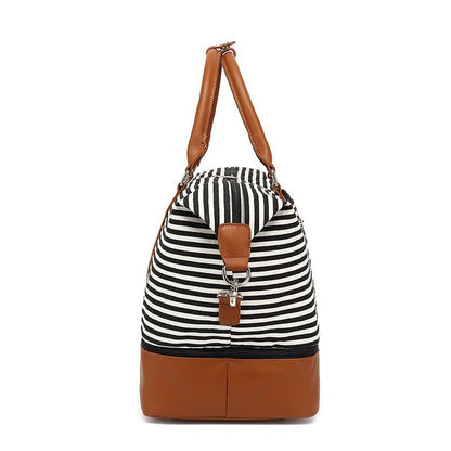 Canvas striped travel bag Canvas striped travel bag Fashion-booth