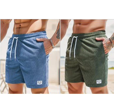 Lace-up Drawstring Shorts Summer Corduroy Sports Short Pants Mens Clot Drawstring Shorts Summer Corduroy Sports Short Pants Mens Clothing Fashion-booth