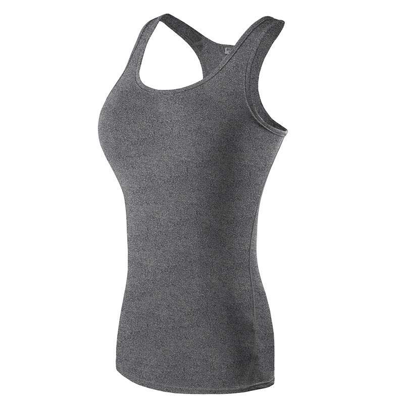 Plus size women bra tank top in gray polyester fiber.