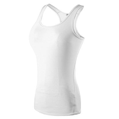 Plus size women bra tank top in white, featuring comfortable polyester fabric for versatile styling.