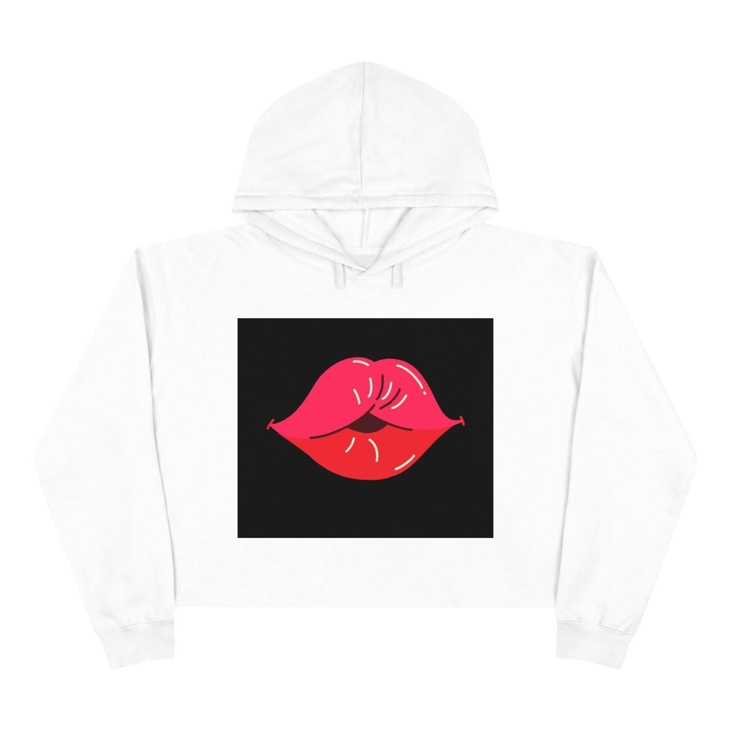 Luscious Red Lips Relaxed Fit Crop Hoodie Luscious Red Lips Relaxed Fit Crop Hoodie Fashion-booth