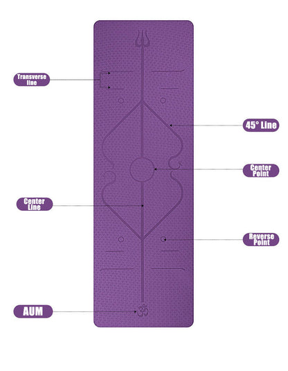 Non Slip TPE Yoga Mat Position Line Beginner - Fashion-booth