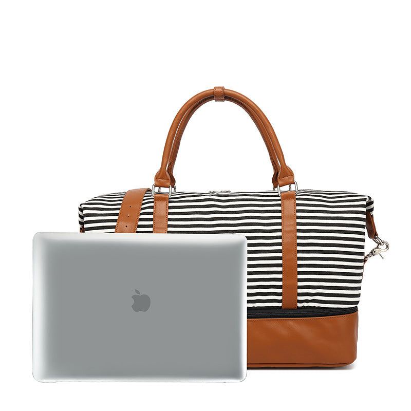 Canvas striped travel bag Canvas striped travel bag Fashion-booth