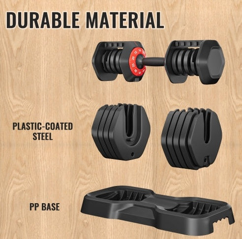 Adjustable Dumbbell Set, 10 In 1 Free Dumbbell For Men And Women, Black Dumbbell For Home Gym, Full Body Workout Fitness, Fast Adjust By Turning Handle 10 Gears55 LB - Fashion-booth