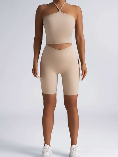 Womens Two Piece Lounge Short Sets Casual Spring Outfits With Pockets - Fashion-booth