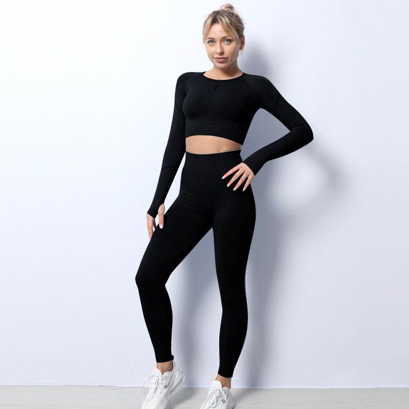 Breathable Sports Seamless Knit Yoga Wear leggings Suit Set Breathable Sports Seamless Knit Yoga Wear leggings Suit Set Fashion-booth