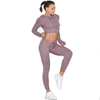 New Sexy Navel Knitted Fitness Sports Suit Sexy Navel Knitted Fitness Sports Suit Fashion-booth