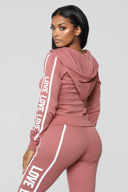 Sports and leisure black-pink-wine red Tracksuits Sports Fashion-booth