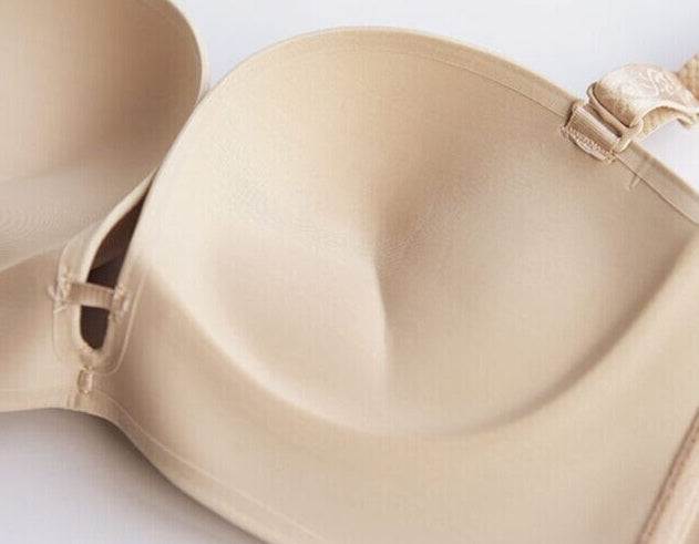 Luxurious Push Up Demi Deep Plunge Bra with detachable straps and smooth surface.