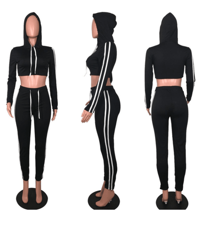 Women Ladies Tracksuit Crop Hoodies Sweatshirt Pants Sets Slim Wear Ca Women Ladies Tracksuit Crop Hoodies Sweatshirt Pants Sets Slim Wear Casual Suit Fashion-booth