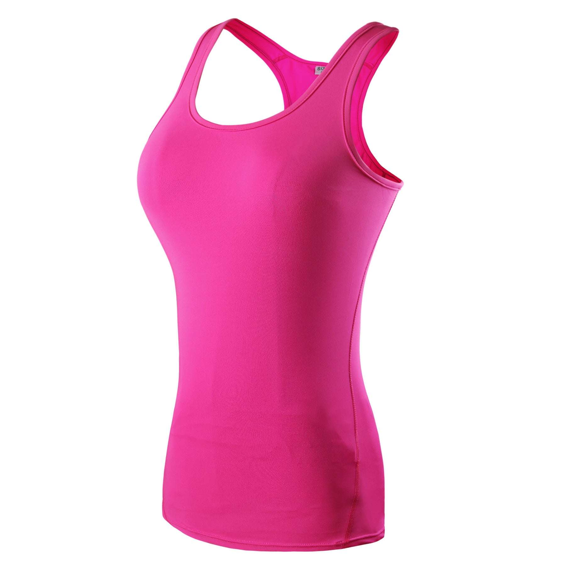 Women Bra Tank Top in pink, plus size, polyester fiber for comfort and style.