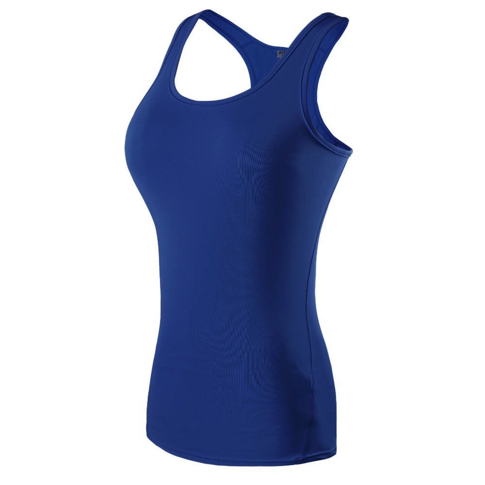 Plus size blue women bra tank top made from polyester fiber.