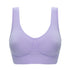 Plus size seamless bra for women in light purple, available in 5XL and 6XL sizes.