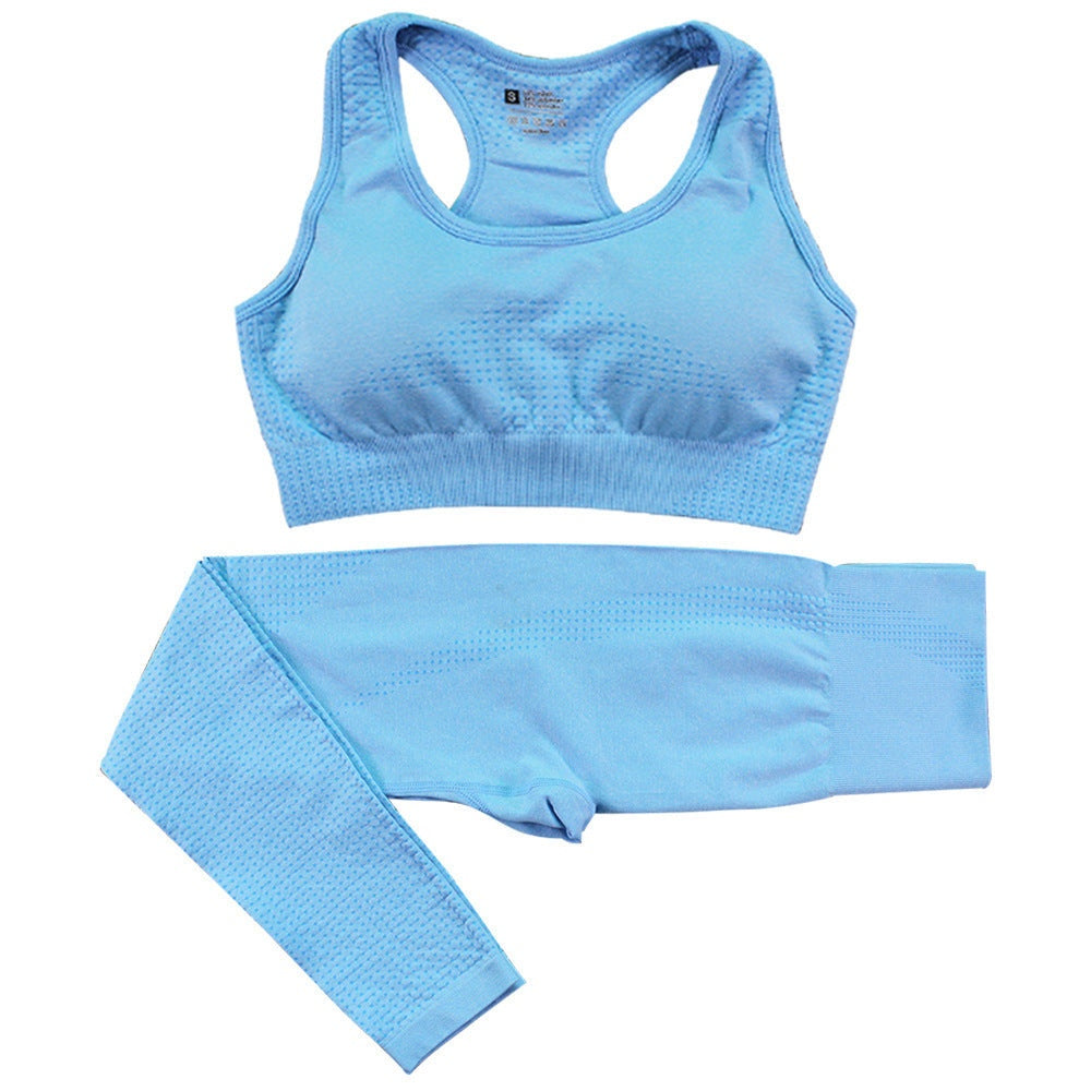 2PCS Yoga Set Women Vitality Seamless Gym Set High Waist Fitness Crop  2PCS Yoga Set Women Vitality Seamless Gym Set Fashion-booth