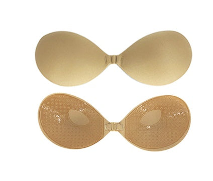 Silicone Invisible Bra with adhesive cups and front clasp.