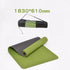 Non-slip TPE yoga mat, green and black, 1830x610mm, with carrying bag.