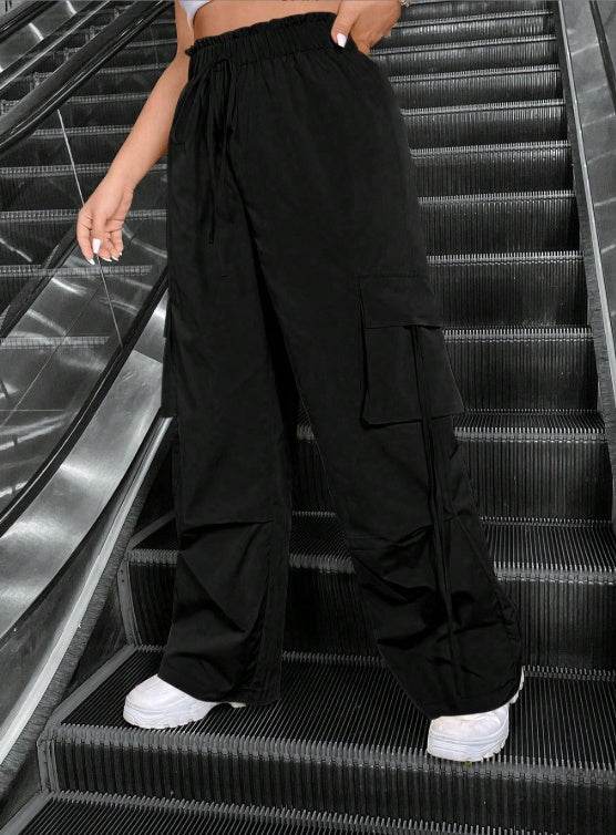 Women's Solid Color Work Pants, Personalized And Versatile, Casual And Loose Pants - Fashion-booth