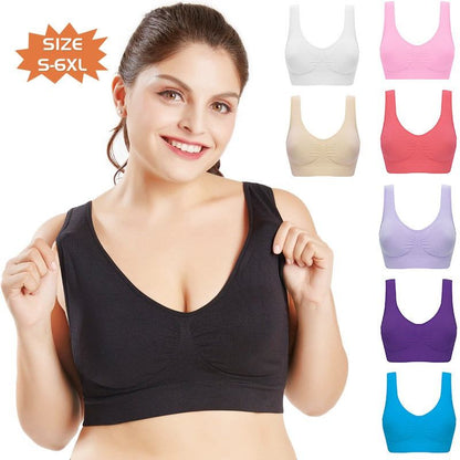 Plus size seamless bras for women, S-6XL, multiple colors.