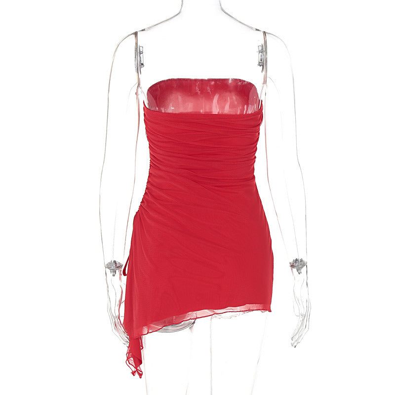 Y2K Tube-top Split Dress Summer Ins Fashion Backless Short Dresses For Women - Fashion-booth