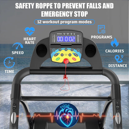 Walking Pad With Handle Bar, Foldable Treadmill 2.5HP Treadmill Under Desk 300 Lbs Capacity 2-in-1 Walking Treadmill Pad With Remote Controller For Home Office - Fashion-booth