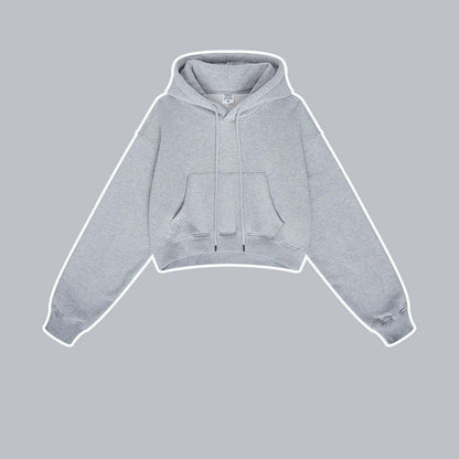 Thickened And Padded Hooded Solid Color Sweater Padded Hooded Solid Color Sweater Fashion-booth