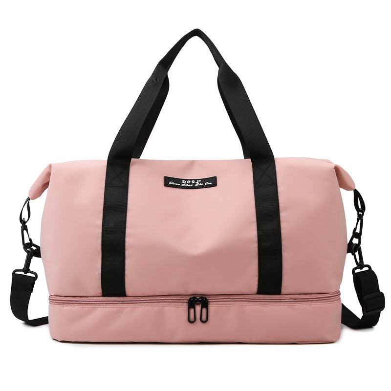 Portable waterproof gym bag with shoes compartment, made of oxford cloth, in fashionable style.