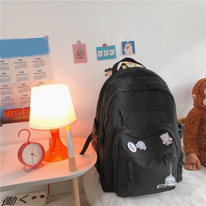 Backpack School Bag Girls Students Schoolbag High Capacity Multi-pocke Backpack School Bag Girls Students Schoolbag High Capacity Multi-pocket Design Bags Fashion-booth