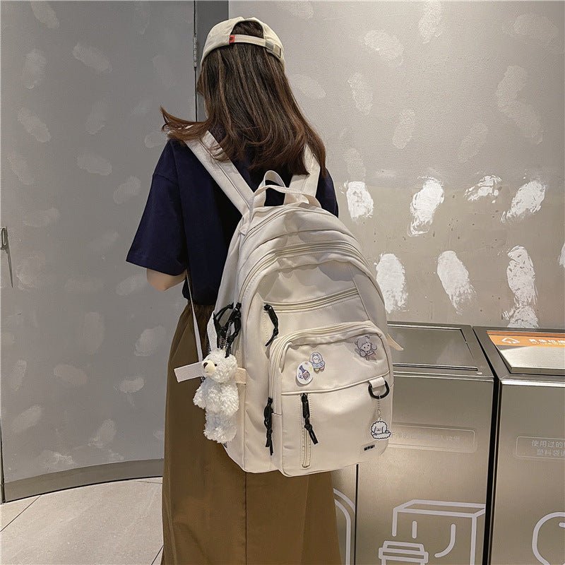 Backpack School Bag Girls Students Schoolbag High Capacity Multi-pocke Backpack School Bag Girls Students Schoolbag High Capacity Multi-pocket Design Bags Fashion-booth