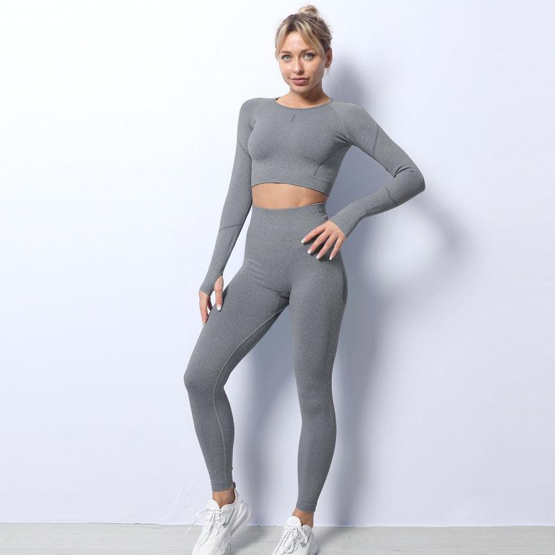 Breathable Sports Seamless Knit Yoga Wear leggings Suit Set Breathable Sports Seamless Knit Yoga Wear leggings Suit Set Fashion-booth