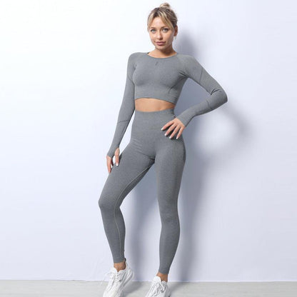 Breathable Sports Seamless Knit Yoga Wear leggings Suit Set Breathable Sports Seamless Knit Yoga Wear leggings Suit Set Fashion-booth