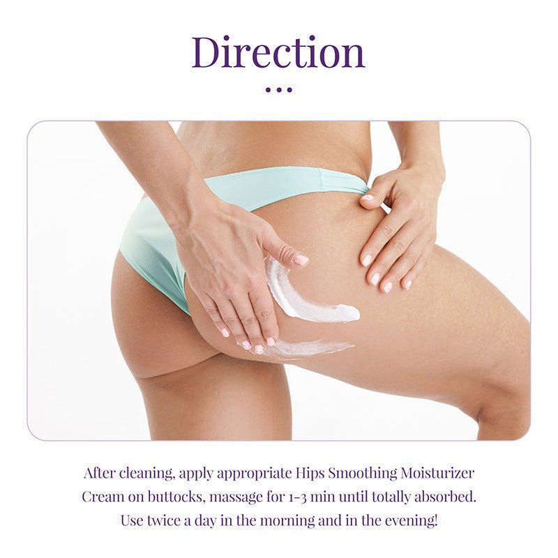 Butt lift cream application on curvy buttocks.