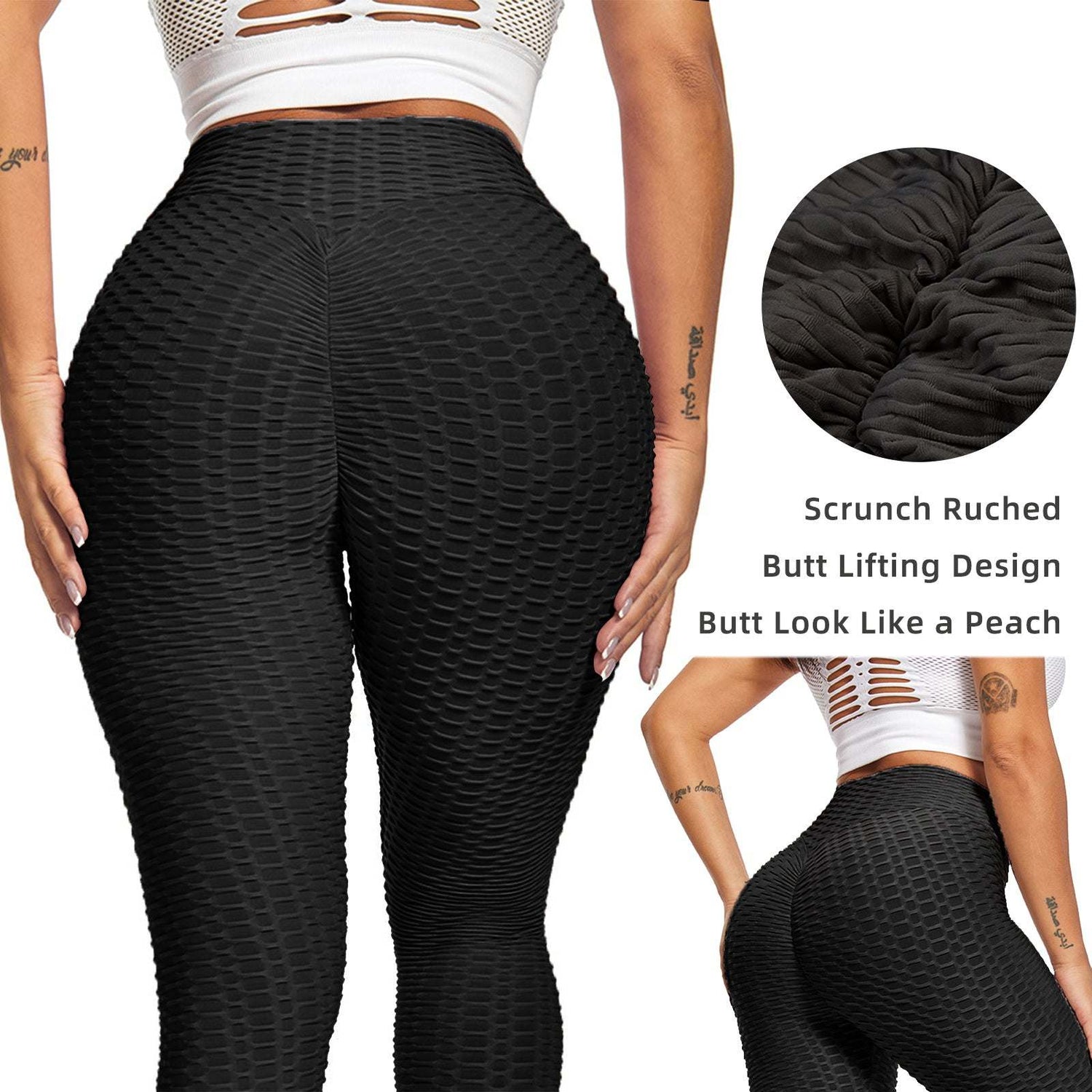 Women TIK Tok Leggings Bubble Textured Leggings Butt Lifting Yoga Pant Women TIK Tok Leggings Bubble Textured Leggings Butt Lifting Yoga Pants Black Amazon Banned Fashion-booth