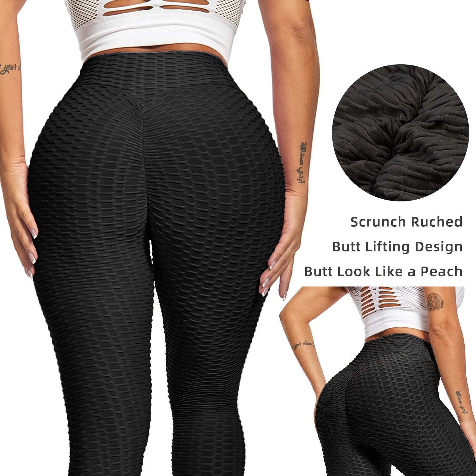 Women TIK Tok Leggings Bubble Textured Leggings Butt Lifting Yoga Pant Women TIK Tok Leggings Bubble Textured Leggings Butt Lifting Yoga Pants Black Amazon Banned Fashion-booth