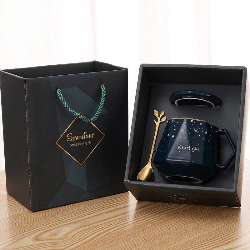 Gift Box With Lid Ceramic Mug With Spoon Lid Ceramic Mug Fashion-booth