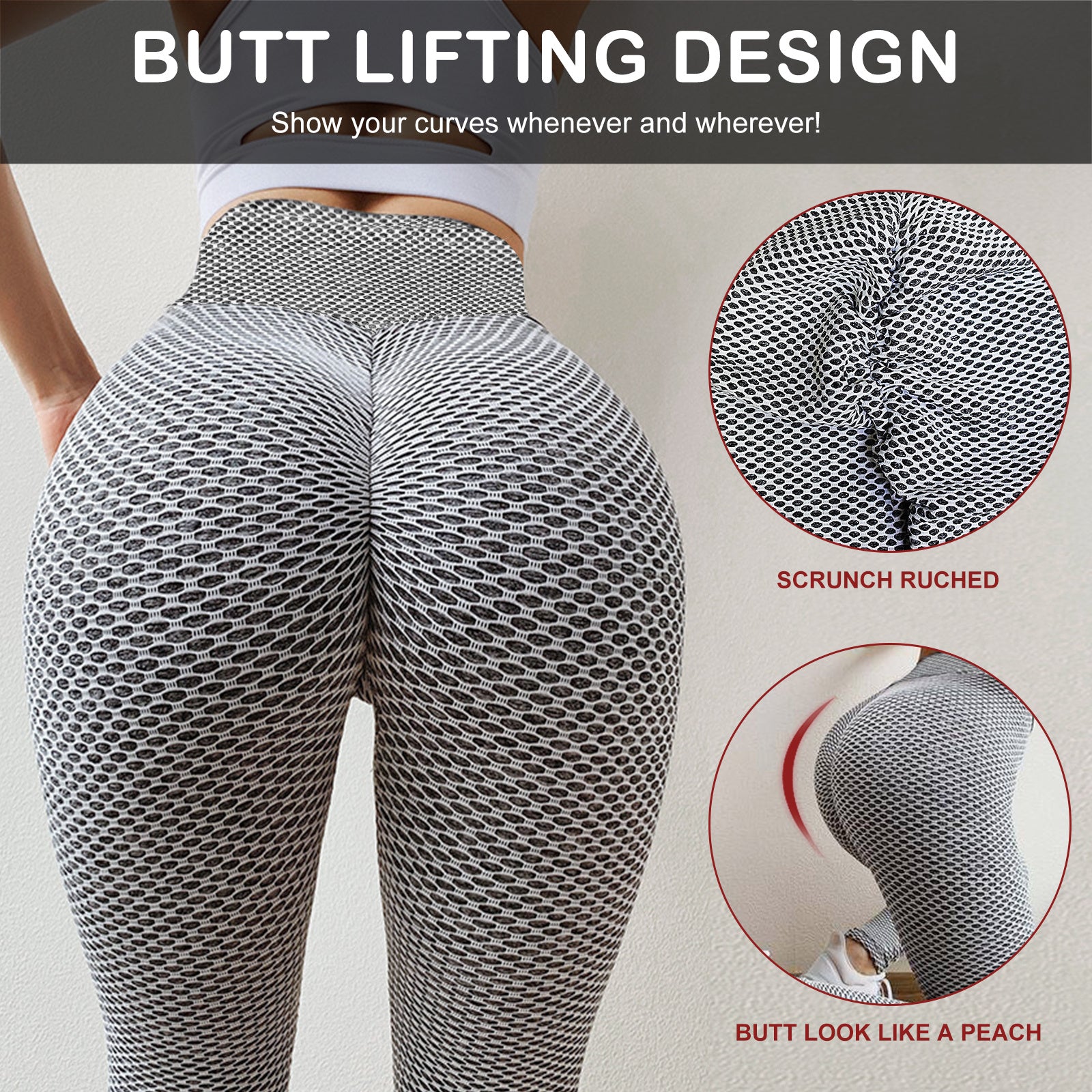 TIK Tok Leggings Women Butt Lifting Workout Tights Plus Size Sports Hi TIK Tok Leggings Women Butt Lifting Workout Tights Fashion-booth