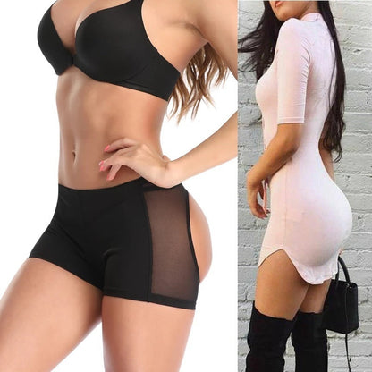 Women body shaping PP mesh butt-lift underwear, ultra-thin nylon, hip lifting.