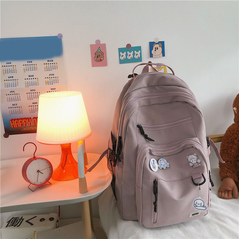 Backpack School Bag Girls Students Schoolbag High Capacity Multi-pocke Backpack School Bag Girls Students Schoolbag High Capacity Multi-pocket Design Bags Fashion-booth