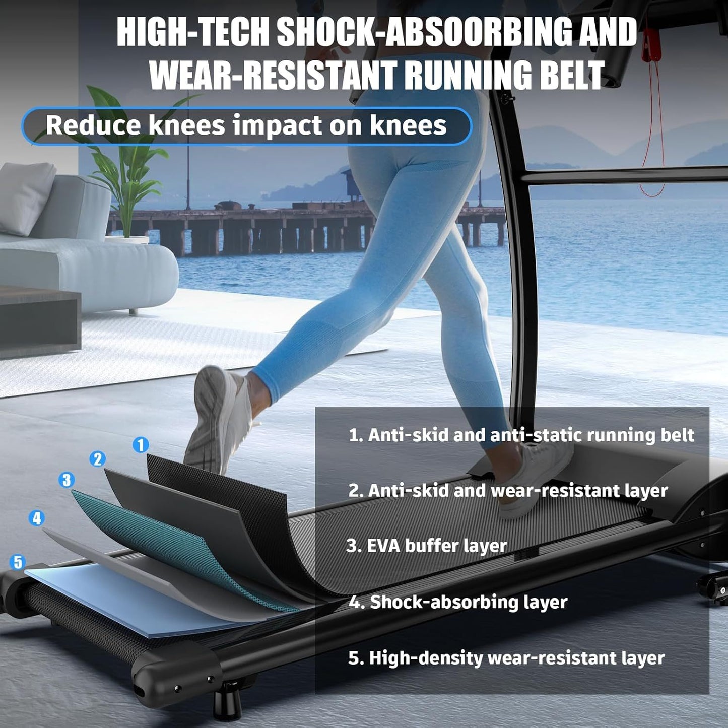 Walking Pad With Handle Bar, Foldable Treadmill 2.5HP Treadmill Under Desk 300 Lbs Capacity 2-in-1 Walking Treadmill Pad With Remote Controller For Home Office - Fashion-booth