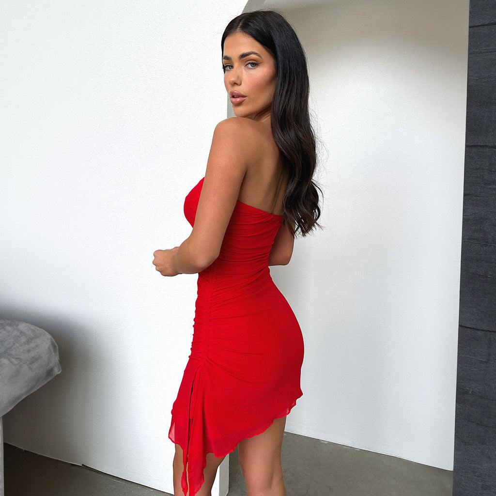 Y2K Tube-top Split Dress Summer Ins Fashion Backless Short Dresses For Women - Fashion-booth