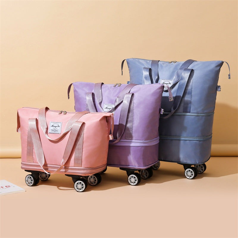 New Universal Wheel Travel Bag With Double-layer Dry And Wet Separatio Universal Wheel Travel Bag Fashion-booth